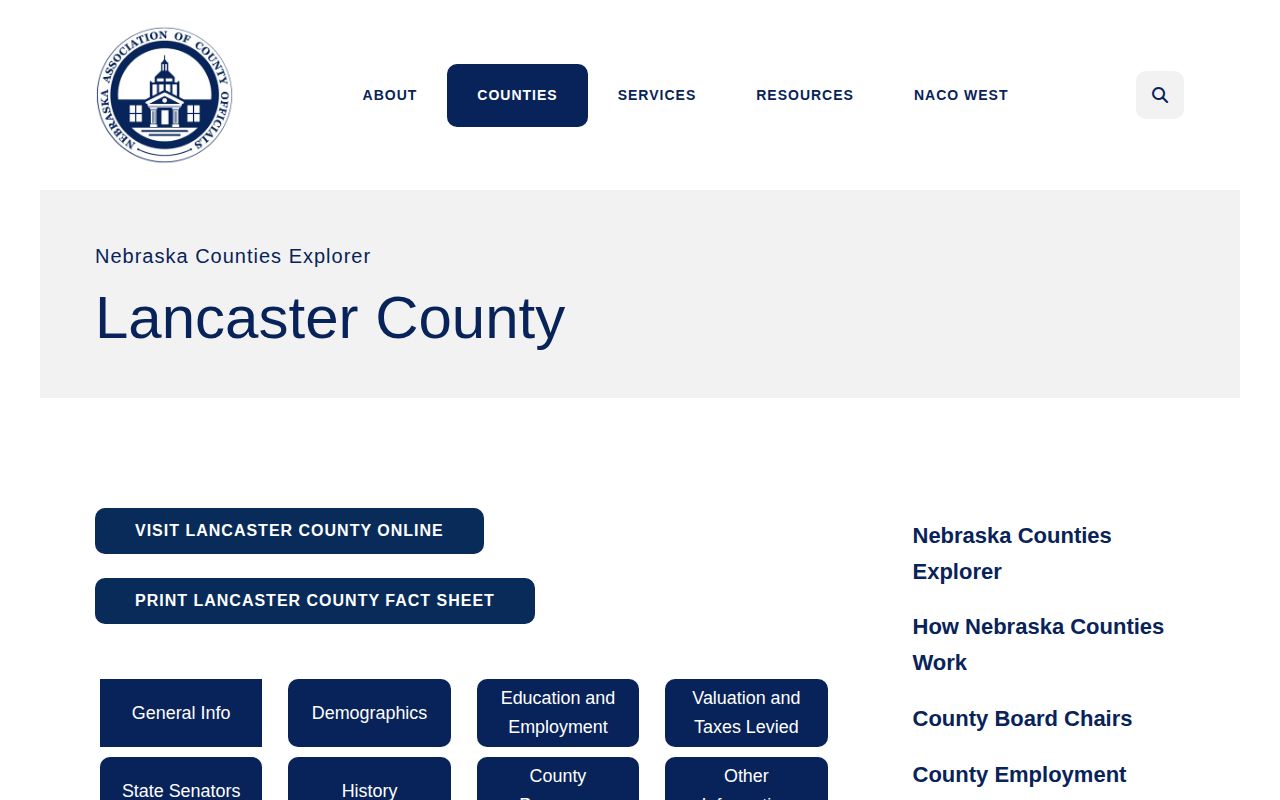 Lancaster County city map and booking-record jurisdiction source page