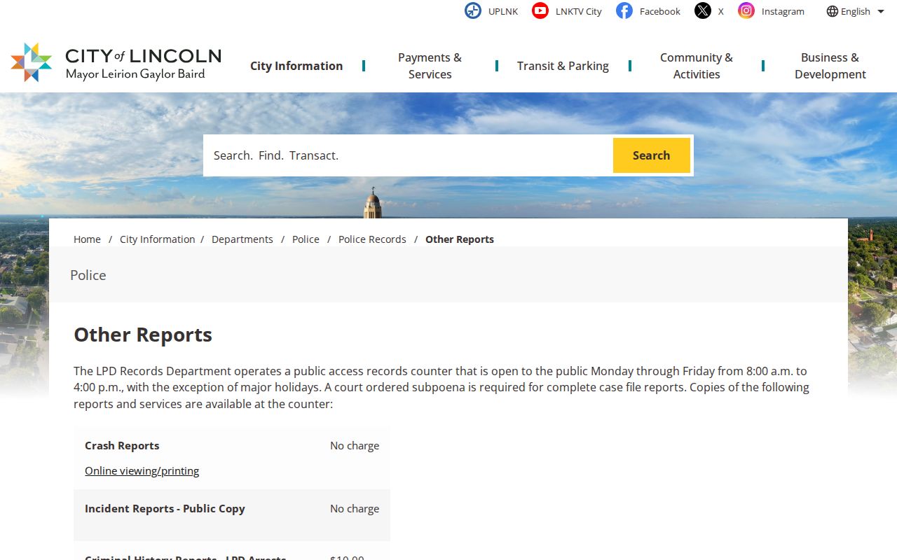 Lancaster County Lincoln Police arrest-photo and records page